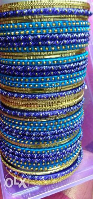 Blue n blue metal bangles.Fresh stock