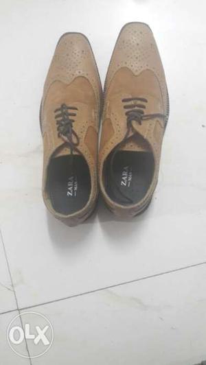 Brown Zara Leather Dress Shoes