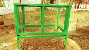 Green Steel Framed Pet Cage 3-2-2