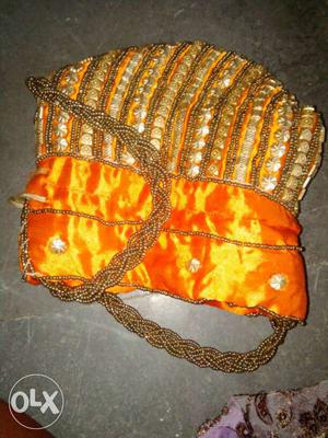 Orange Beaded Head Dress