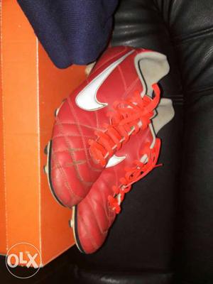 Orange Nike Cleats With Box