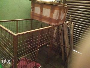 Rectangular Brown Metal Pet Cage