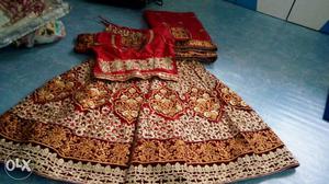 Red And Beige lehnga