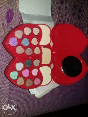 Red Heart Shaped Makeup Palette