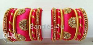 Two Red And Yellow Bangles one set 400