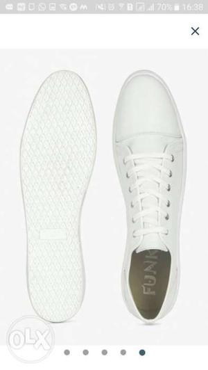 White Funk Low Top Sneakers one time used orignal price 