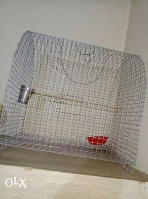 White Steel Pet Cage