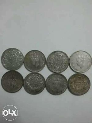 8 Round Silver Coins