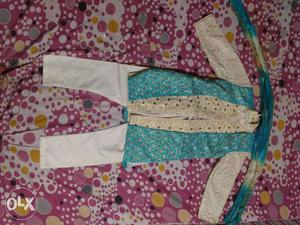 A lovely blue and white sherwani(