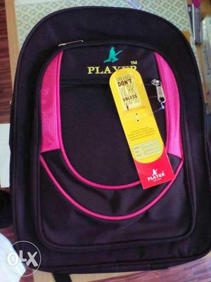Black And Pink Player Backpack