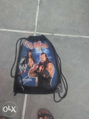 Black Undertaker WWE Drawstring Bag with good condition