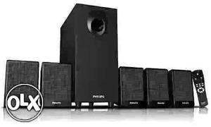 Black philips 5.1 home theater and woofer