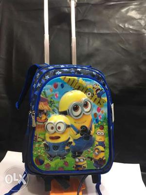 Blue And Yellow Minion Print Backpack