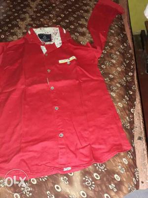 Brand new red shirt 16 years boy ke liye size M