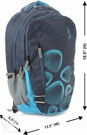 Gray And Cyan Backpack