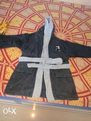 Grey And Blue Bathrobe for 3-5 age group