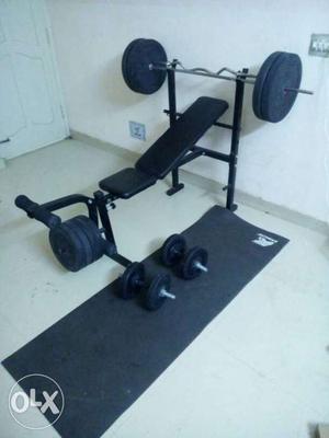 Home gym weight with bench 70 kg all with yoga