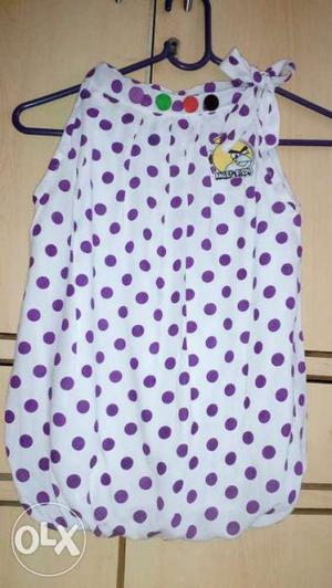 New facy balloon top with polka dots,sleeveless for girls
