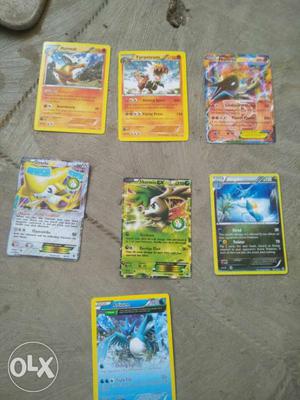 Seven Pokemon Trading Cards