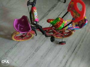 Toddler's Red And Purple Pull Trike