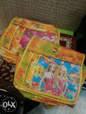 Tow Orange And Yellow Barbie Floral Bags