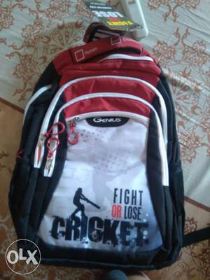 White, Red And Black Genius Backpack