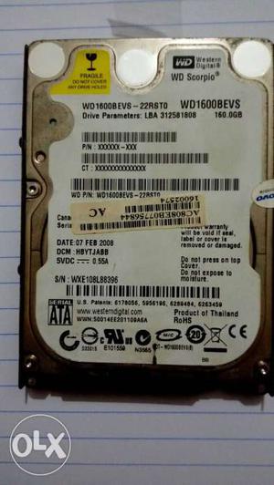 160 gb laptop internal hard disk