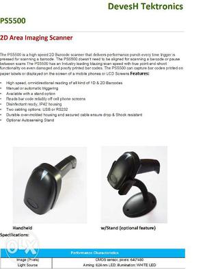 2d Barcode Scanner With Usb Interface (brand New)