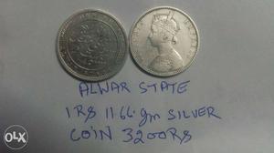 Alwer state 1Rs gm Silver 100%original coin