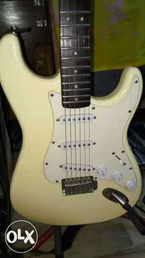 Beige Stratocaster Electric Guitar