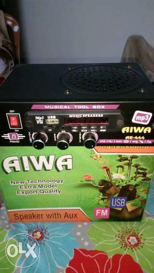 Black And Green Aiwa Musical Tool Box