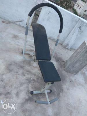 Black And Grey Abdominal Exercise Bench