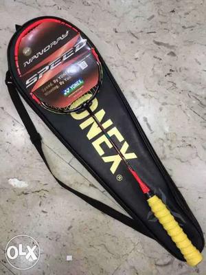 Black And Red Yonex Badminton Racket With Case