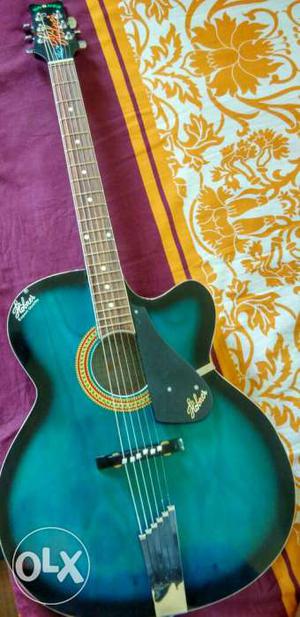 Blue And Black Wooden Guitar