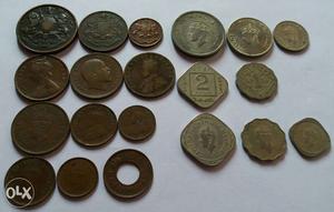 British India 20 different coins from  to 