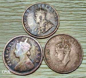 British Victoria Empress, George V, VI tot 3 coins of old