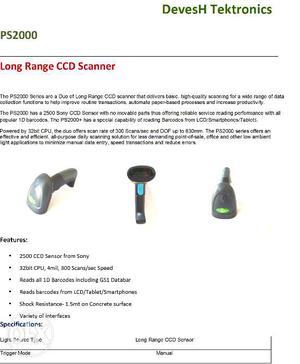 Linear Image/ccd Barcode Scanner (brand New)