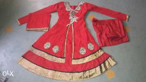Red And Brown Anarkali