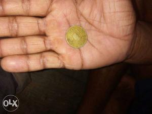 Round Gold 20 Paise Coin