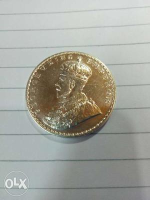 Round Gold British Indian Coin