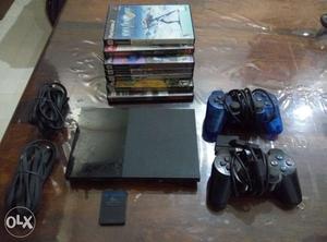 SONY PlayStation-2 with two joysticks, one memory