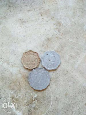 Three Scalloped Edge Coins
