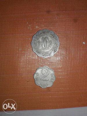 Two coins made of silver old generations...if