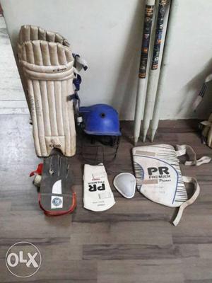 White Cricket Pads with thigh and arm guard