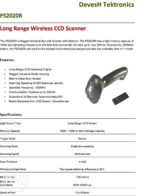 Wireless Linear Imagebarcode Scanner (brand New)
