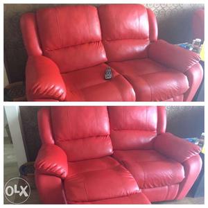 2 double seater Recliner sofa from Durian, 3 year