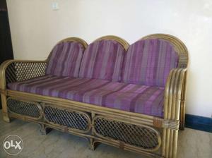 3+2 cane sofa set with cushions