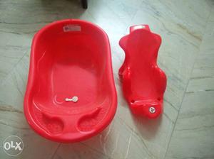 Baby's Red Plastic Bather