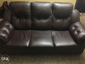 Black Leather 3-seat Sofa