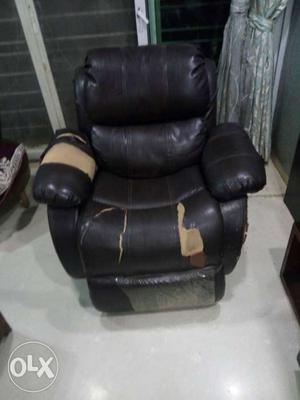 Black Leather Recliner Chair